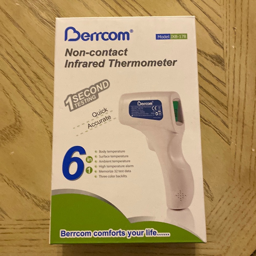 NWT non-contact infrared thermometer, in box, model JXB-178, LCD screen